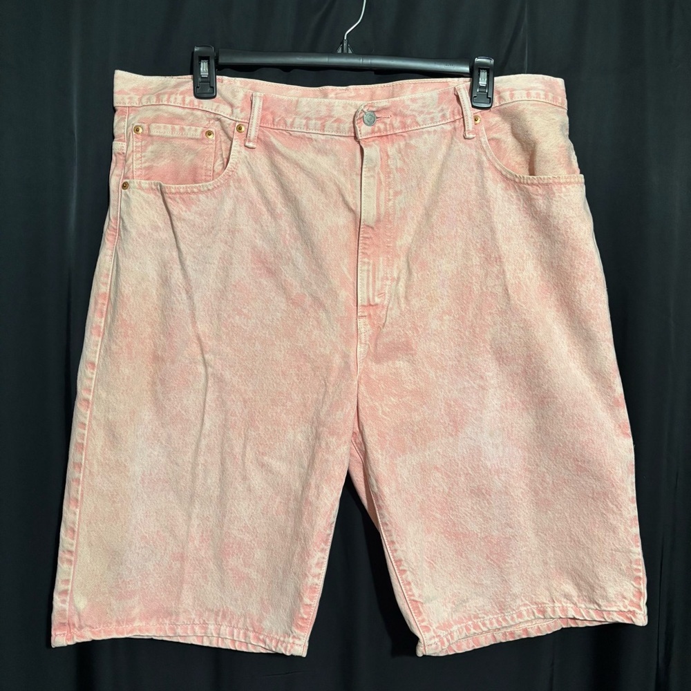 Levi’s 569 Loose Fit Pink Denim Shorts Men’s Size 42 Y2K Baggy Skate Stains